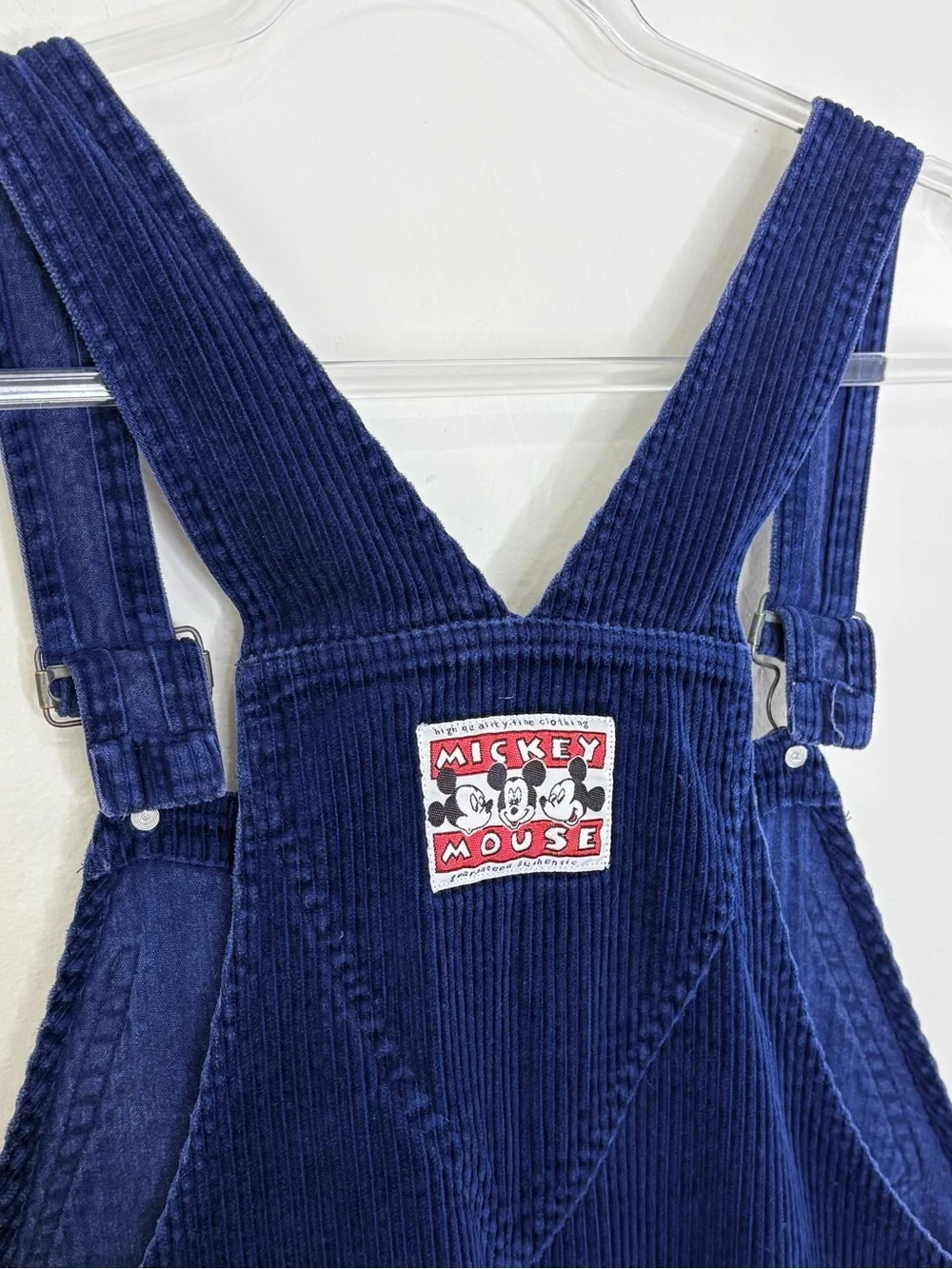 Vintage Disney Mickey Unlimited Jerry Leigh Corduroy Overalls Blue Large